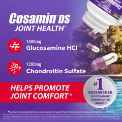 Nutramax Cosamin DS cápsula abierta con polvo, demostrando la textura y pureza