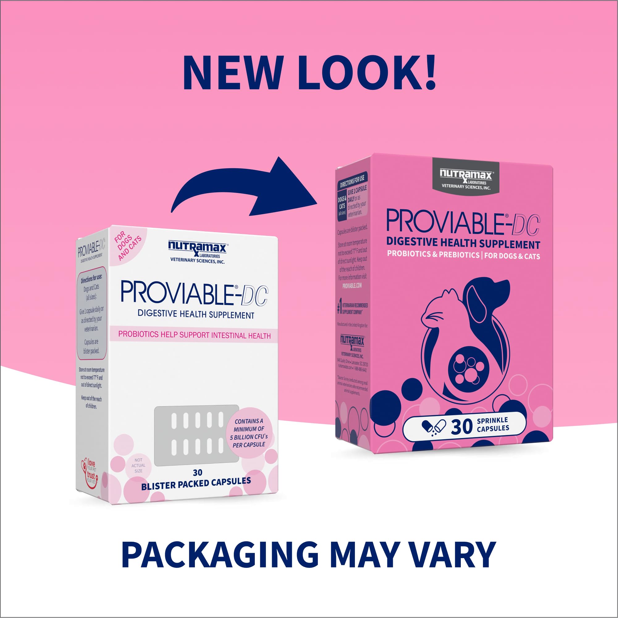 Nutramax Proviable cápsula abierta con polvo fino que facilita mezcla