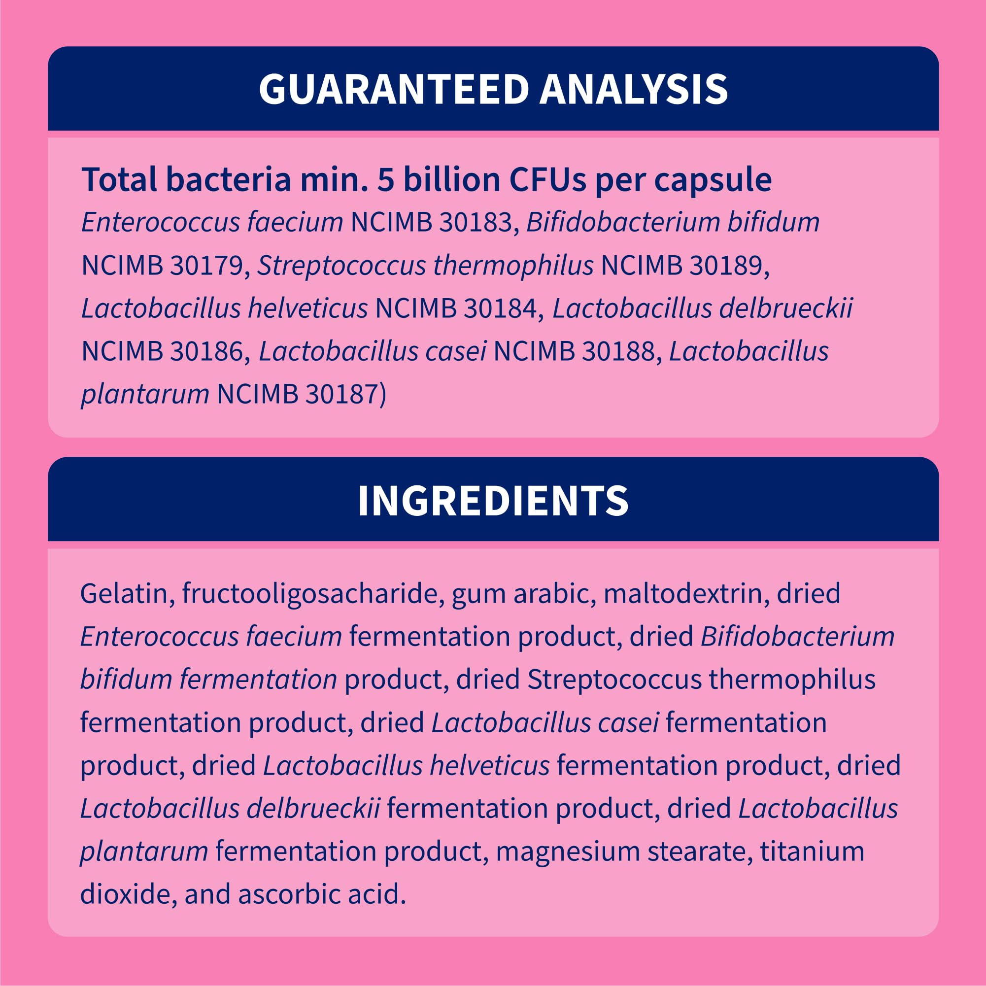 Nutramax Proviable etiqueta con lista de ingredientes y uso recomendado
