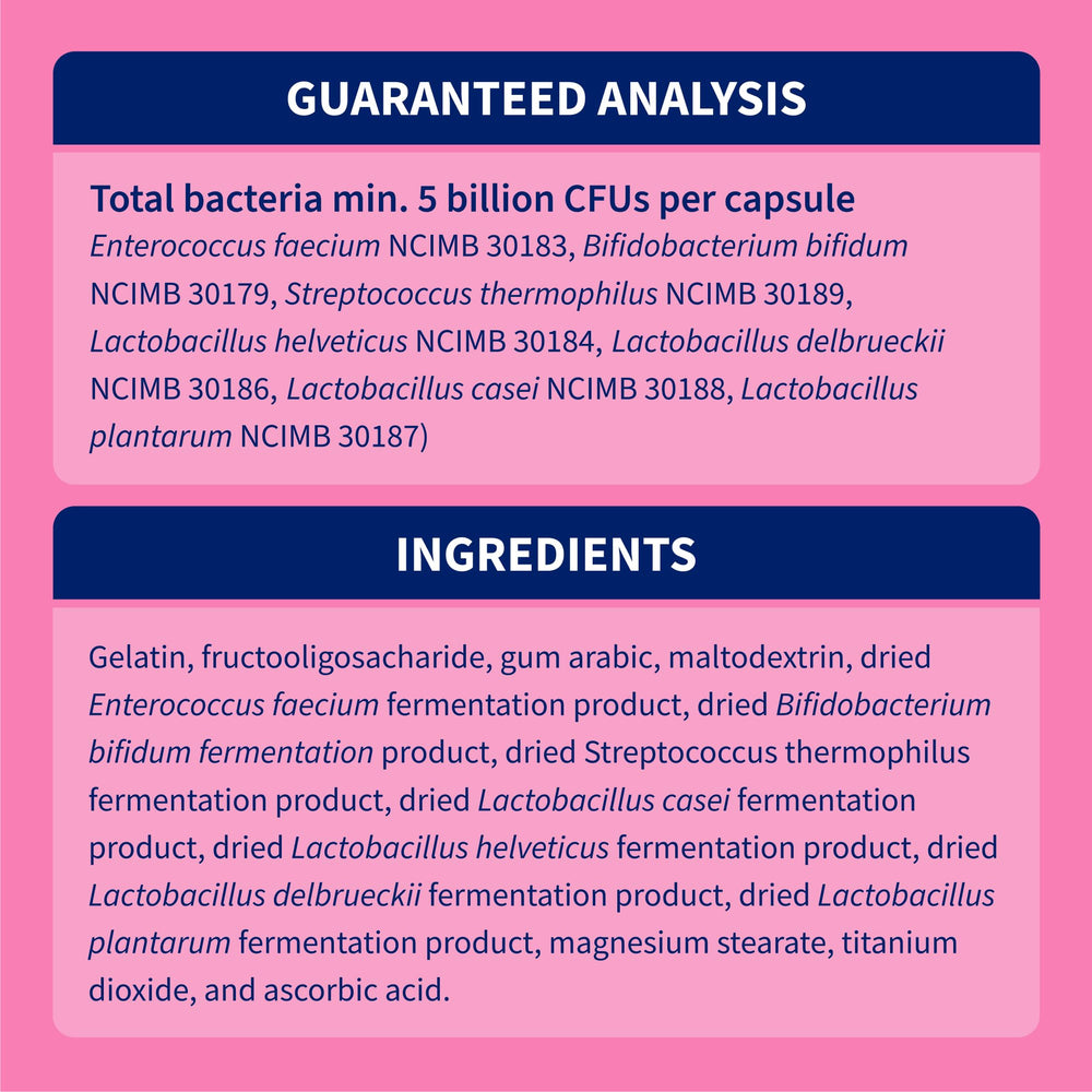 Nutramax Proviable etiqueta con lista de ingredientes y uso recomendado