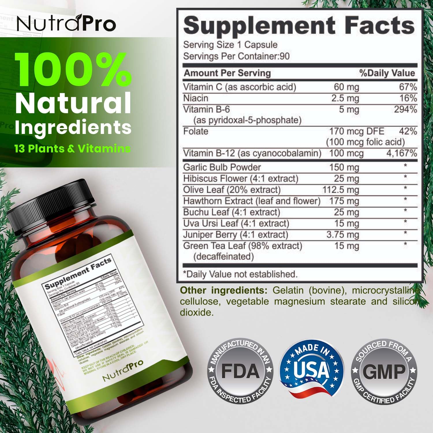 NutraPro tabletas en mano para comparar tamaño y dosificación