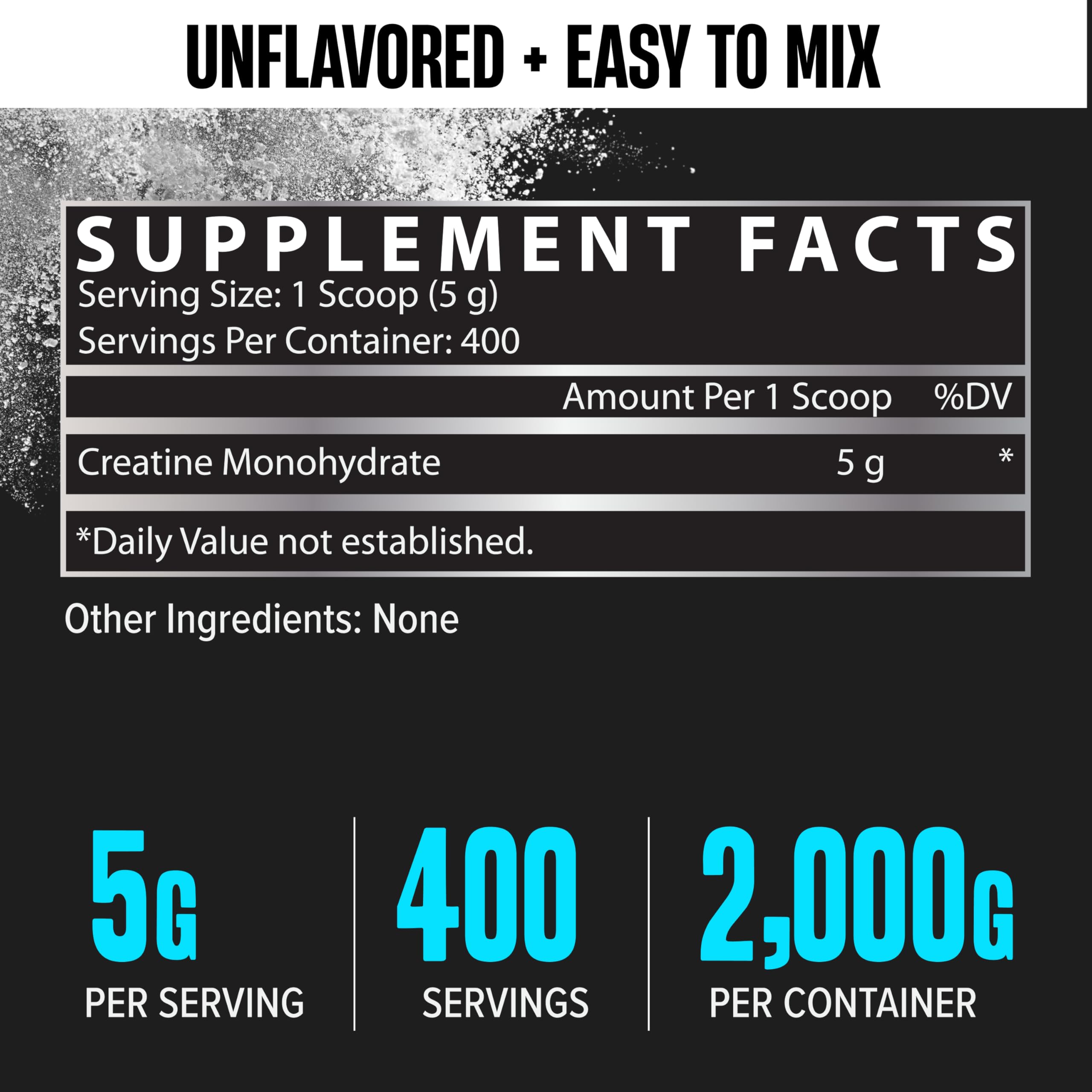 Nutrex Research cuchara con 5 g de creatina por servicio para dosificación precisa
