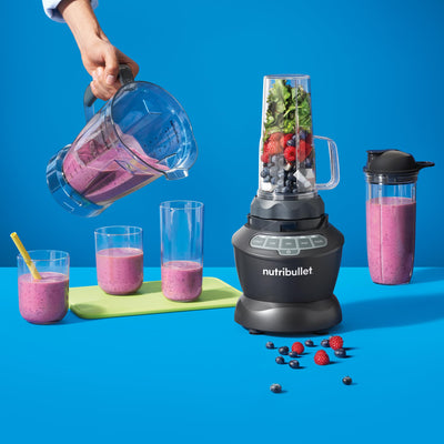 NutriBullet motor base controls focusing on three speeds, pulse and Extract button for recipe precision