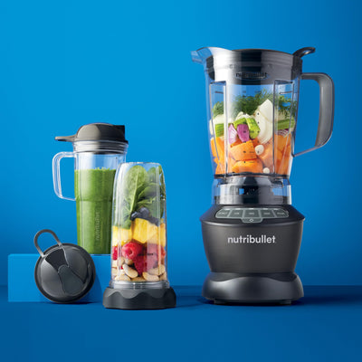 NutriBullet tamper detail showing sturdy tool for smoothing ingredients and avoiding air pockets