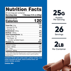 Nutricost textura del polvo de casein chocolate en primer plano, mezcla cremosa y densa