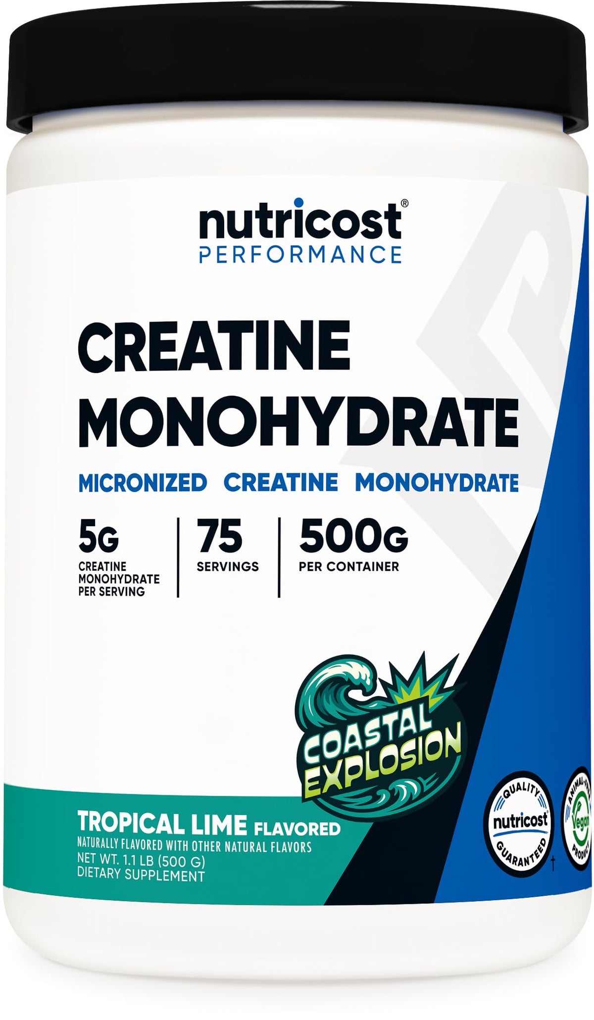 Nutricost front packaging showing Coastal Explosion label and benefits