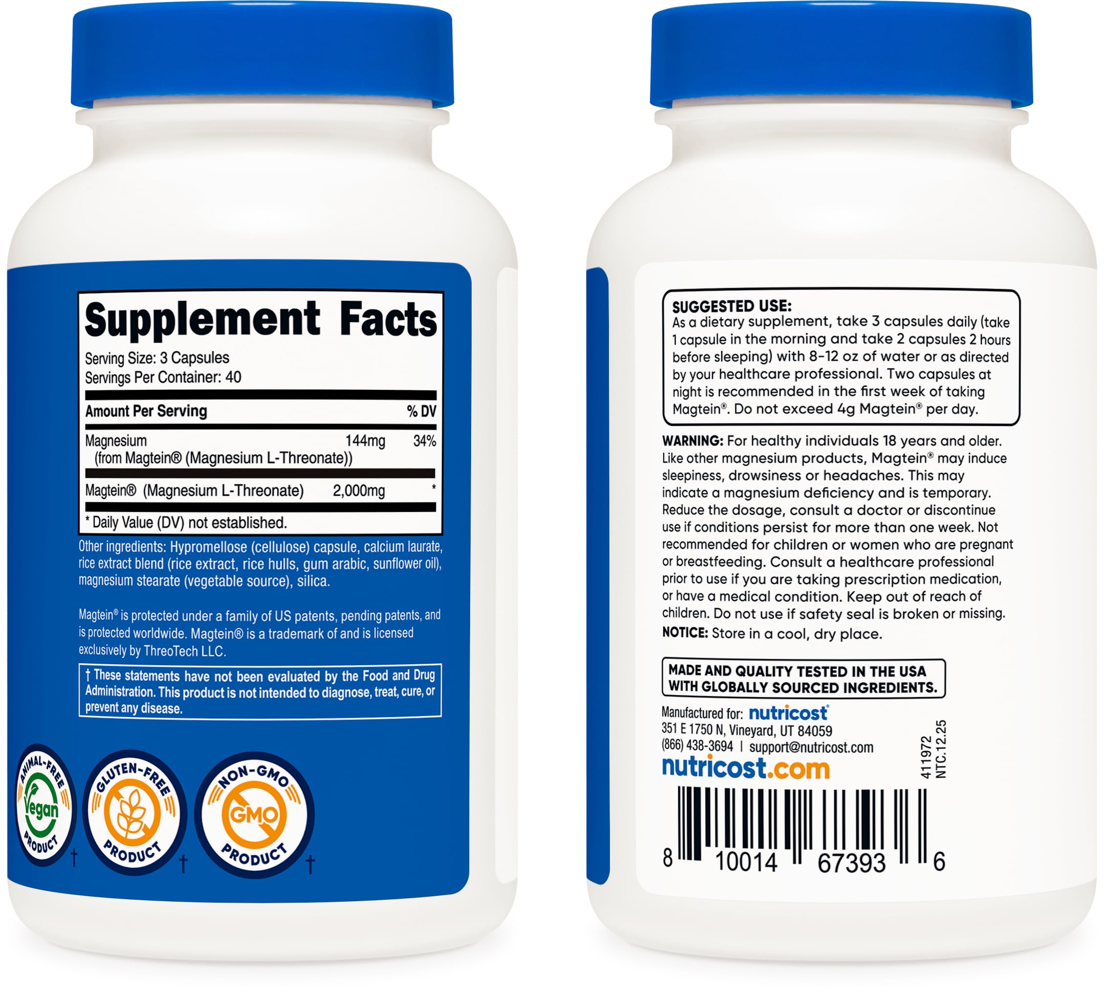 Nutricost etiqueta con información nutricional verificada