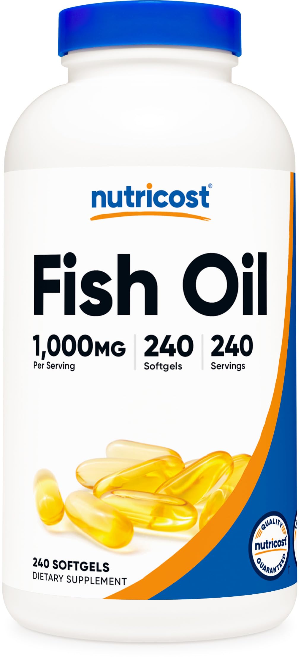 Nutricost frasco frontal mostrando cantidad y sello Non-GMO
