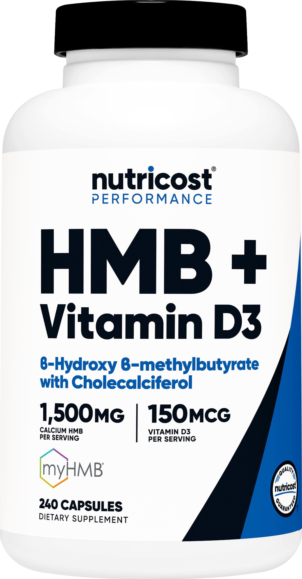 Nutricost frasco frontal mostrando 240 cápsulas y dosis para meses
