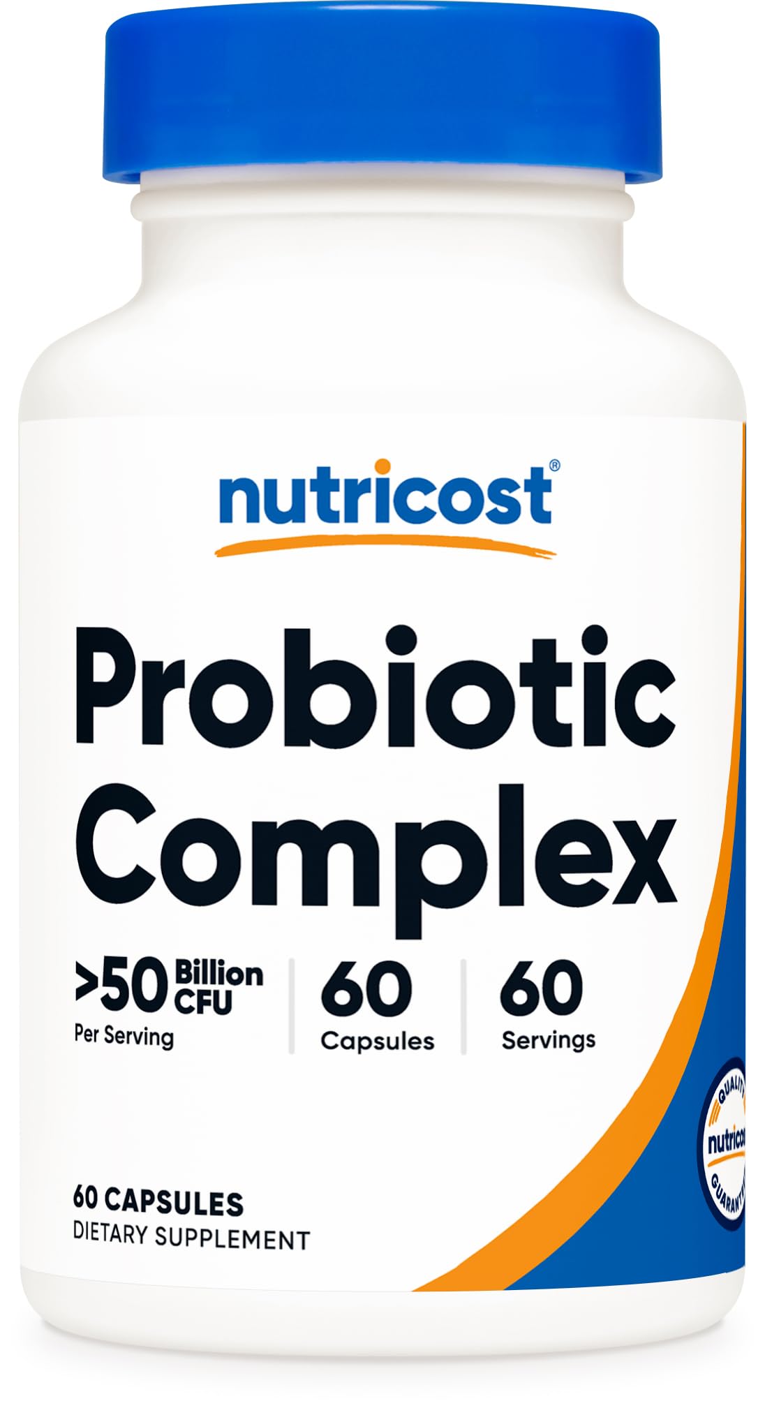 Nutricost frasco frontal mostrando 60 cápsulas y dosis clara