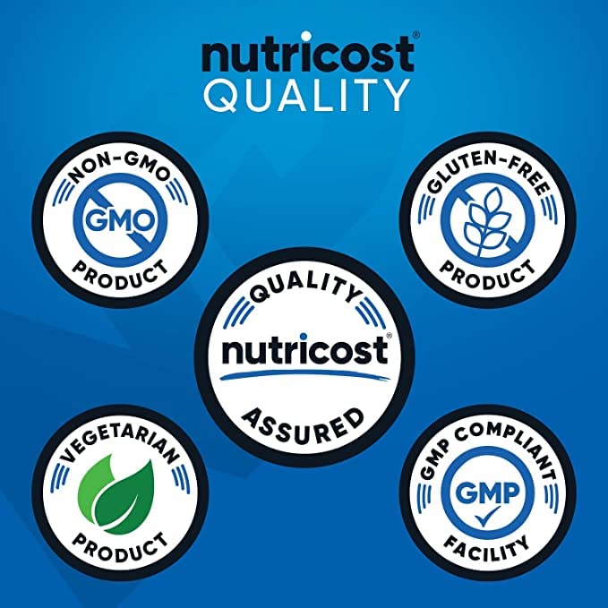 Nutricost GABA comparación de tamaño del frasco mostrando suministro