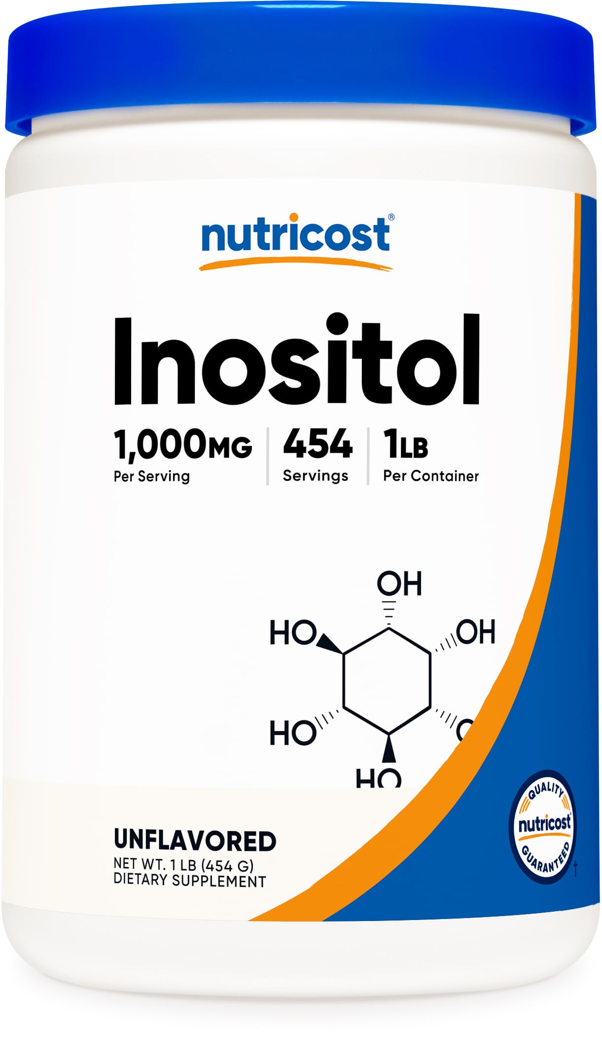 Nutricost envase frontal mostrando el producto y fácil identificación de marca