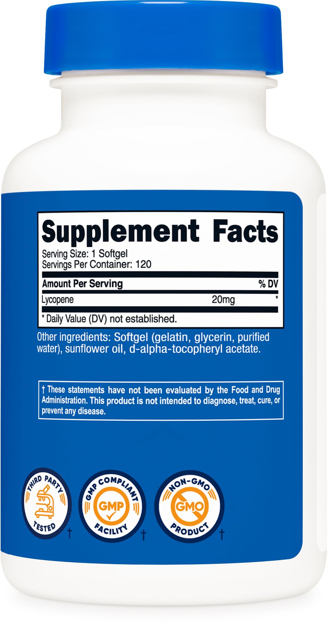 Nutricost softgels junto a comida saludable para uso diario