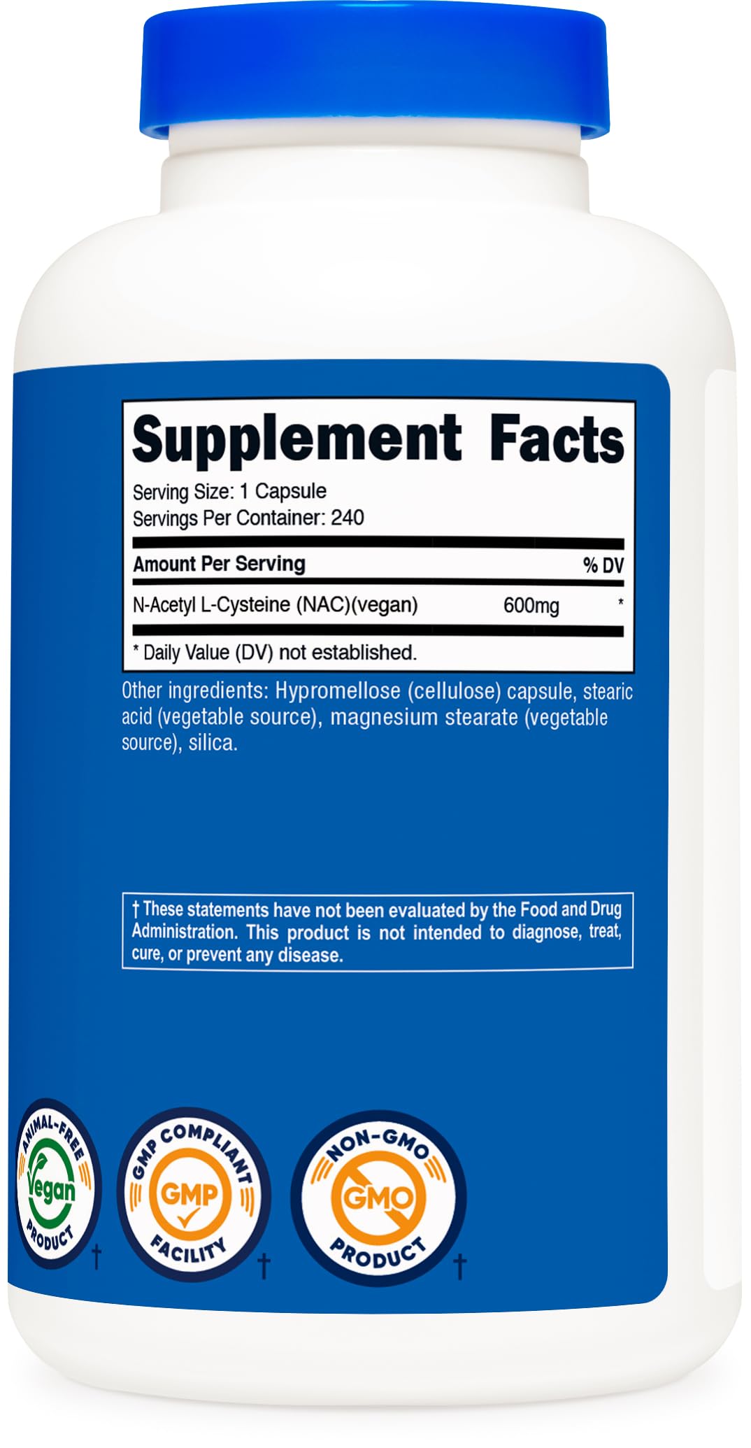 Nutricost label detail showing ingredient transparency and third-party testing