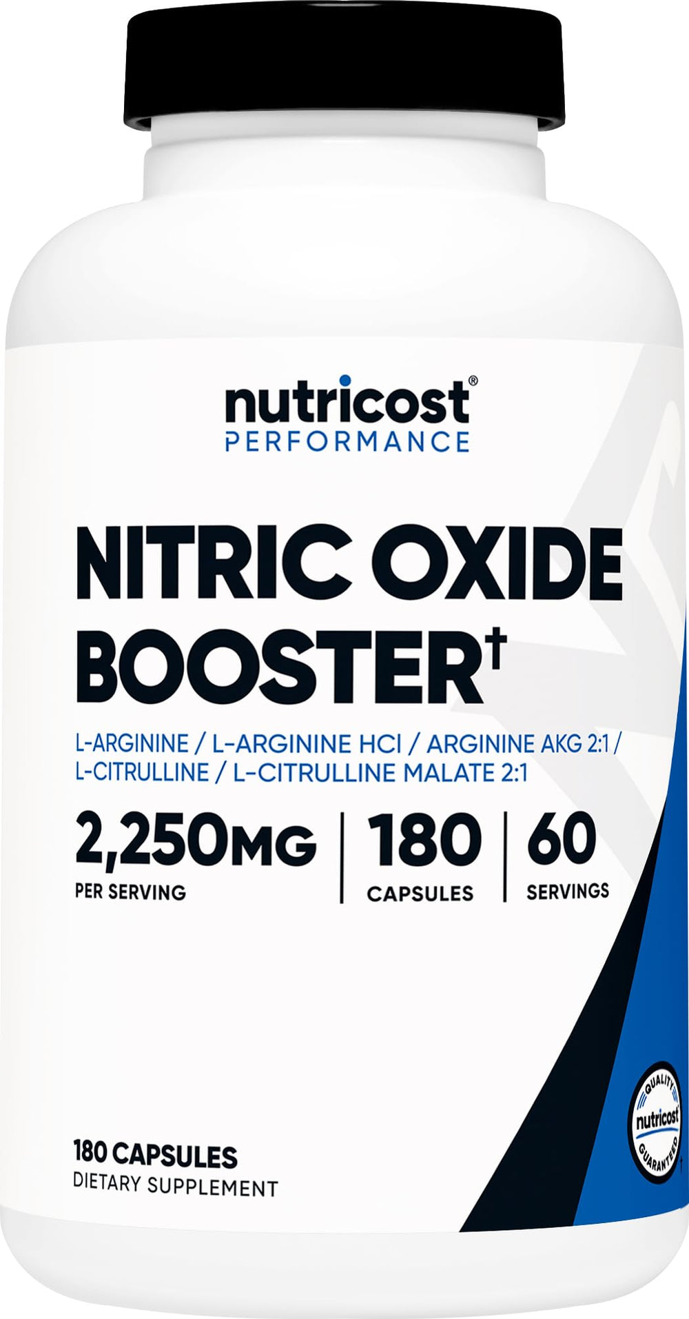 Nutricost frasco frontal mostrando etiqueta clara y beneficios visuales