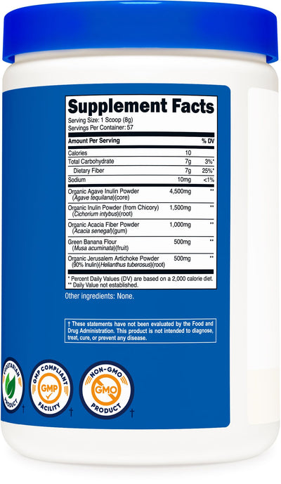 Nutricost etiqueta nutricional legible con 7 g de fibra por porción