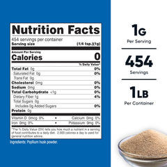 Nutricost psyllium textura molida en primer plano, aspecto fino y uniforme