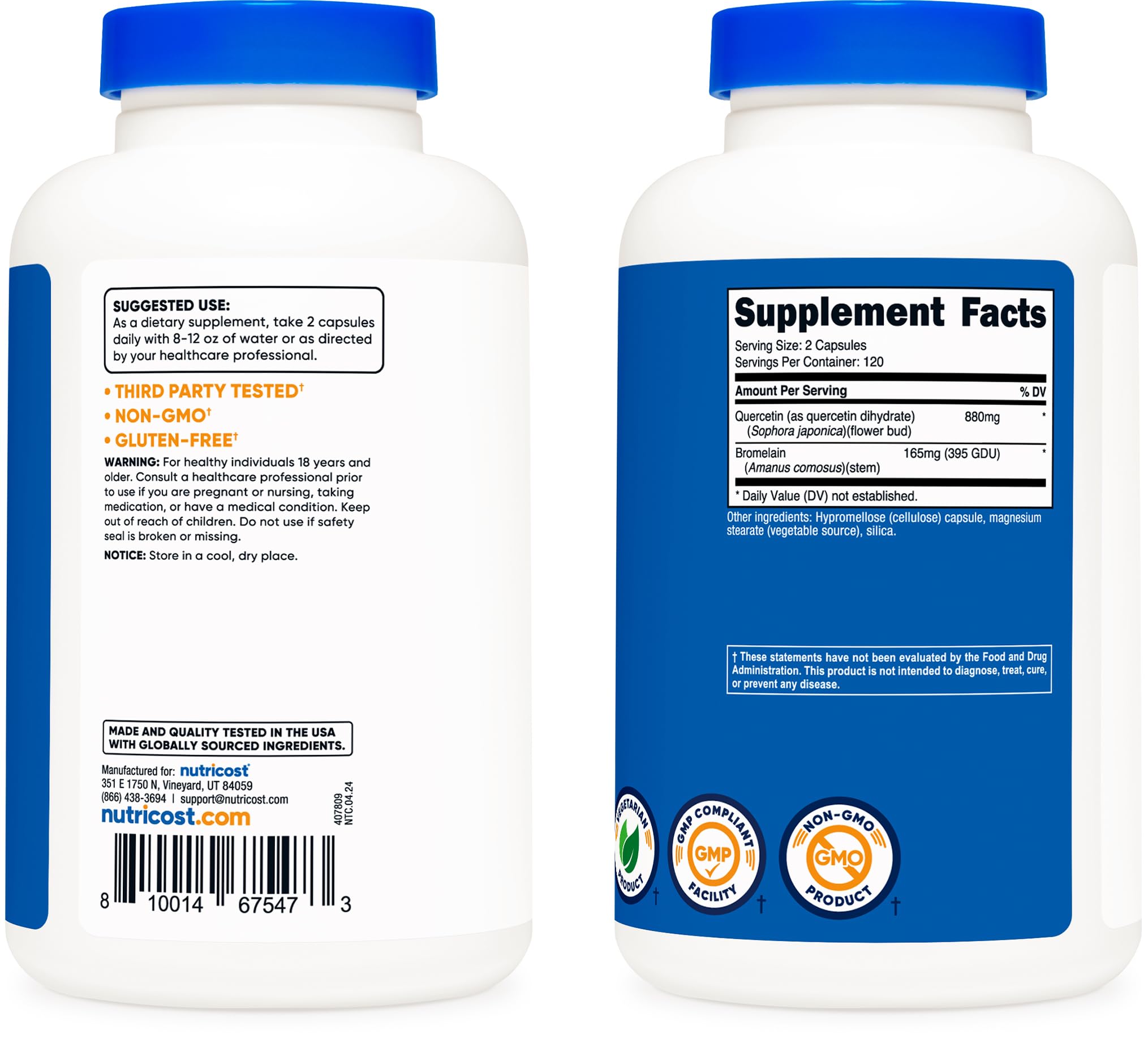 Nutricost label and nutrition facts close-up showing ingredient transparency