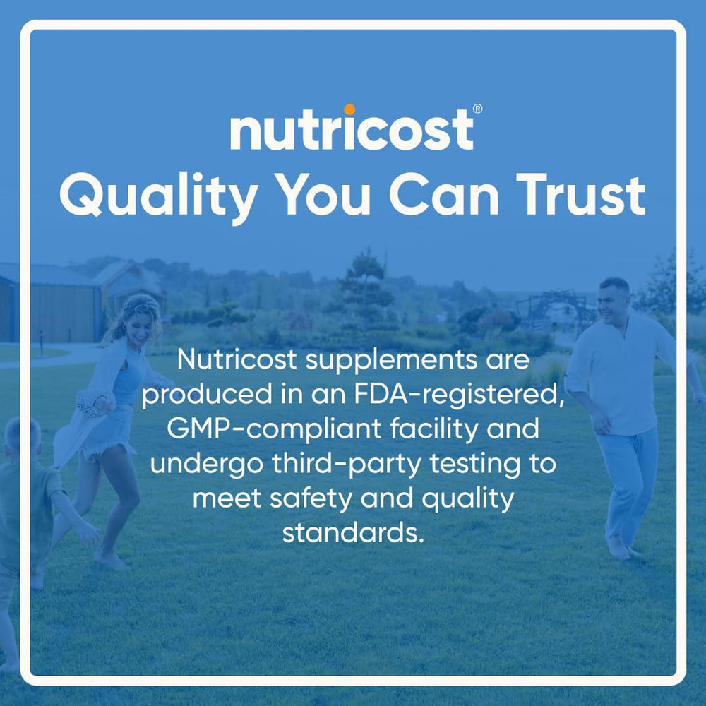 Nutricost GMP and third-party testing seals to emphasize manufacturing quality