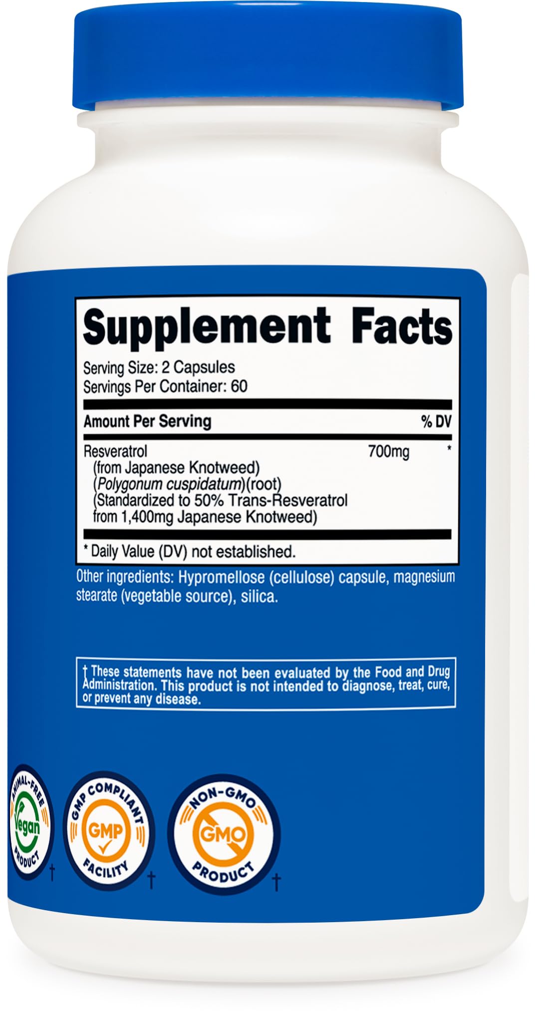 Nutricost etiqueta con información nutricional y certificaciones claras