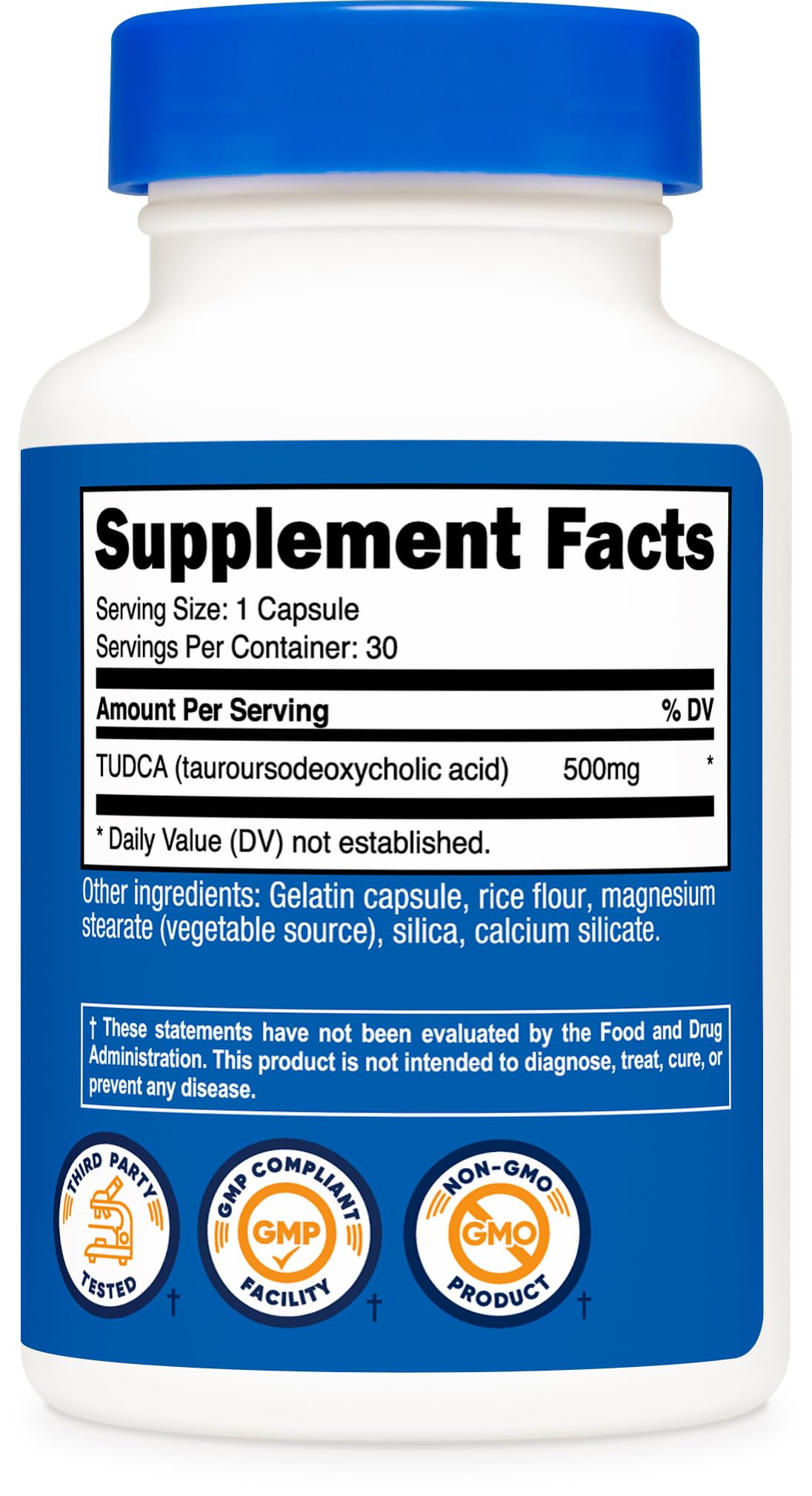 Nutricost Tudca etiqueta nutricional clara con dosis y ingredientes