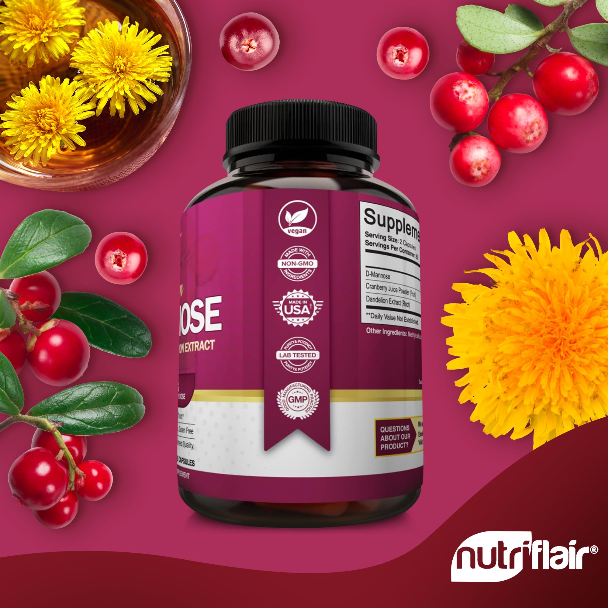 NutriFlair arándanos y diente de león como ingredientes naturales