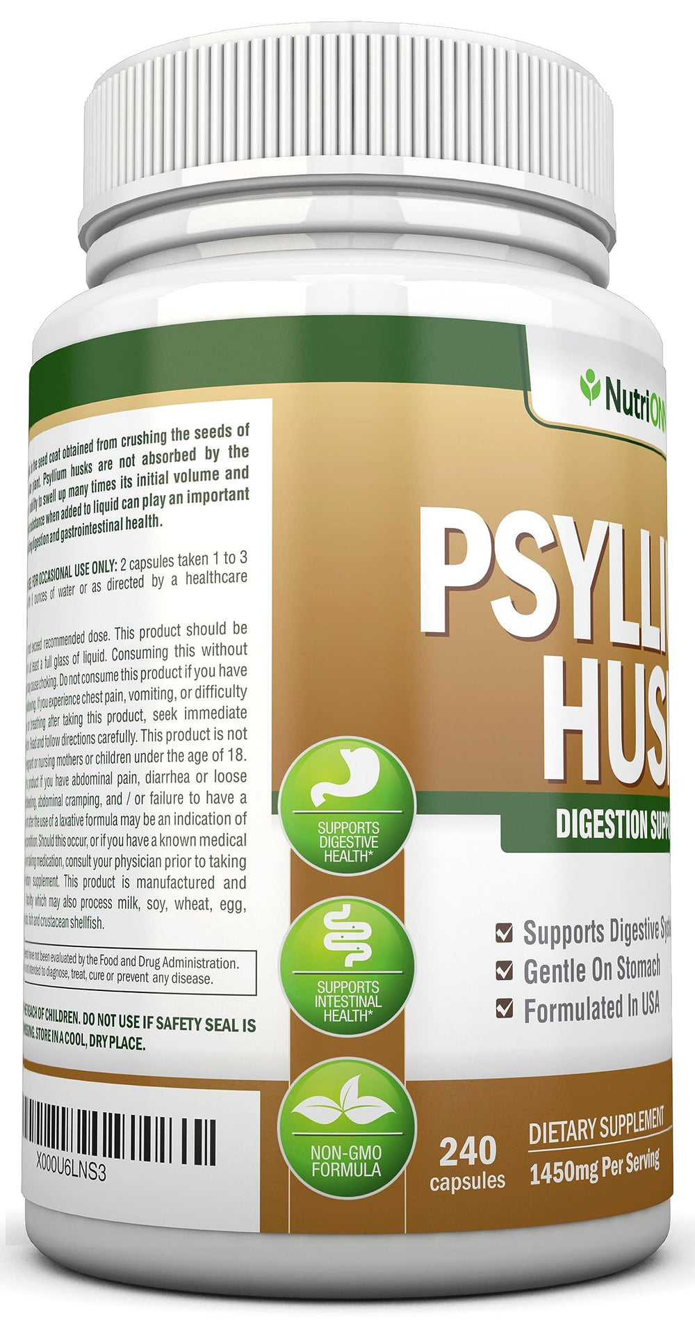 NutriONN etiqueta con datos nutricionales y concentración por cápsula