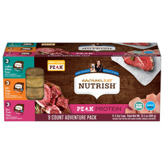 Nutrish pack frontal con tazas, muestra variedad y conveniencia para comidas
