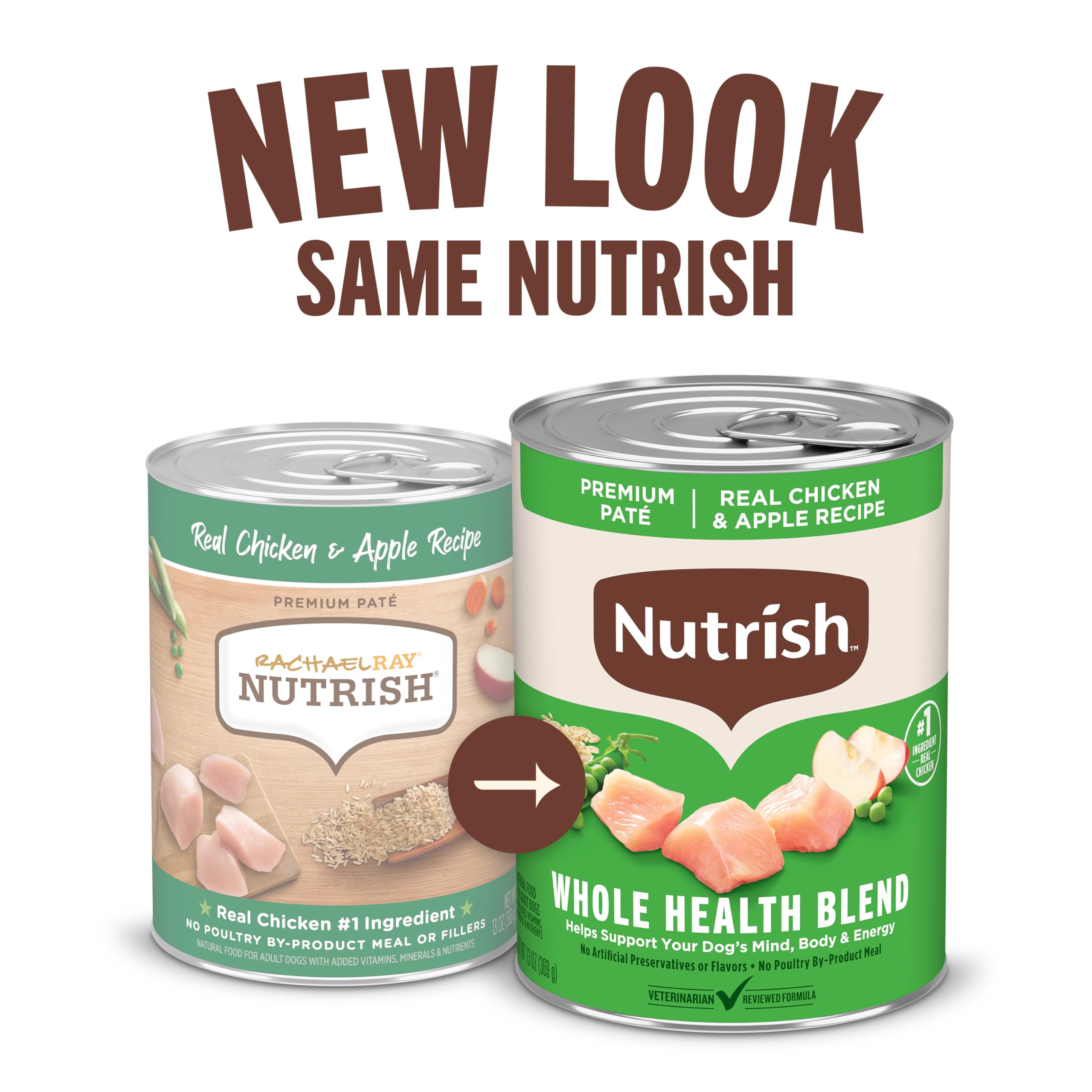 Nutrish textura del paté con trozos visibles de verduras apetitosas