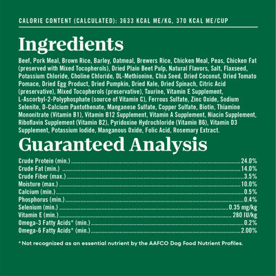 Nutro ingredientes naturales carne y arroz integral demostrando origen reconocible
