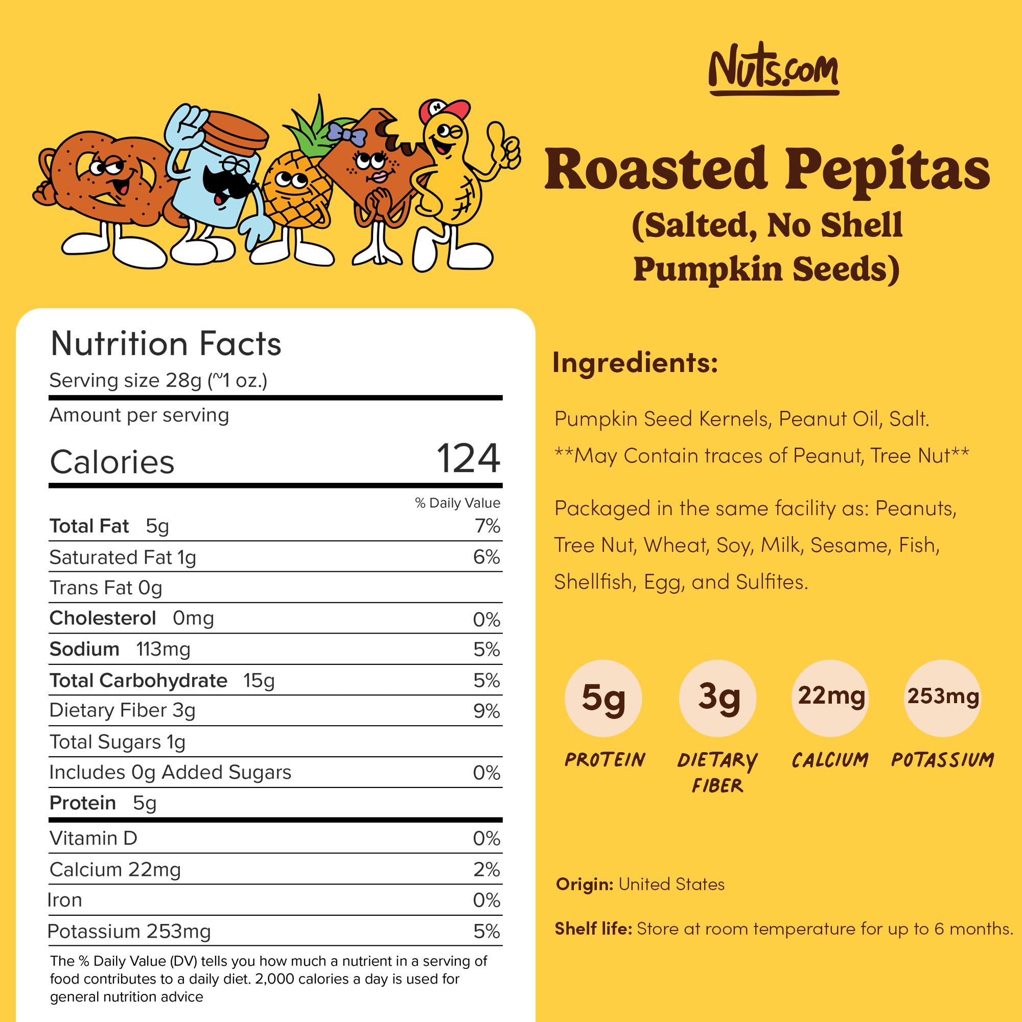 Nuts.com primer plano de textura crujiente de pepitas, ideal para topping