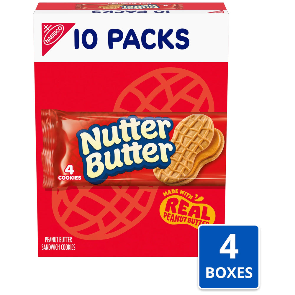 Nutter Butter galletas apiladas destacando crujiente y relleno cremoso