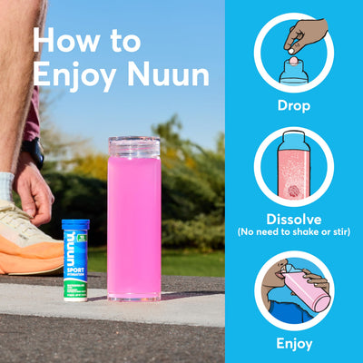 Nuun label closeup highlighting ingredients and clean-formulation benefit