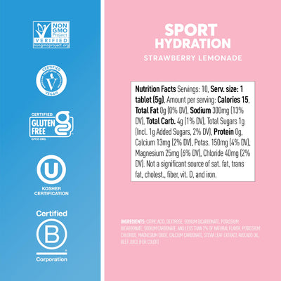 Nuun tubes beside water bottle showing compact size benefit