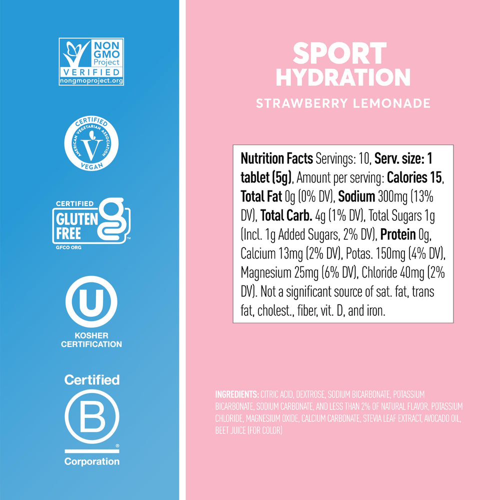 Nuun tubes beside water bottle showing compact size benefit