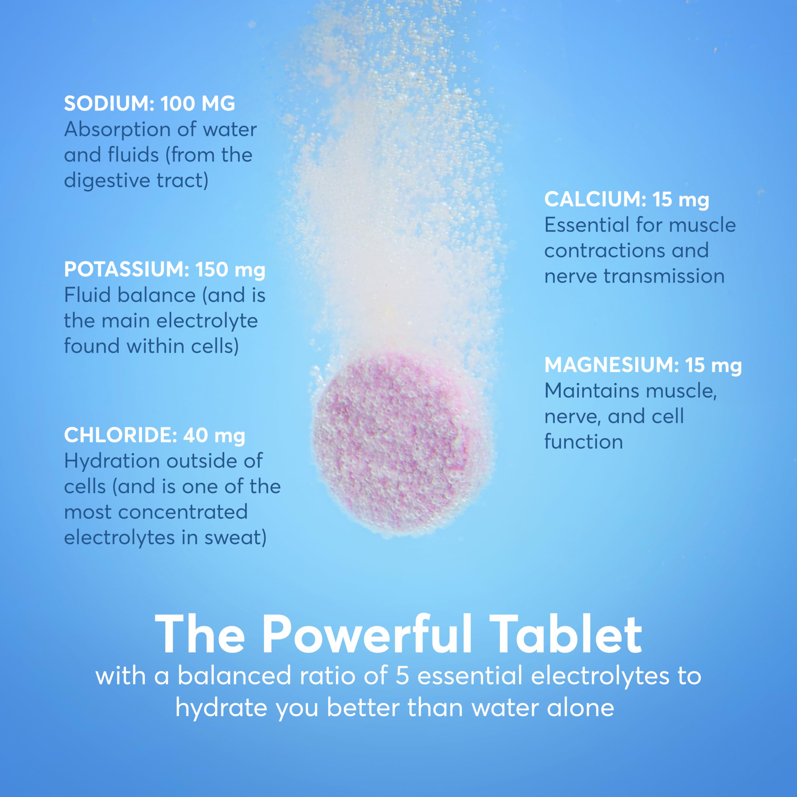Nuun tablet fizzing in water demonstrating fast dissolution and hydration
