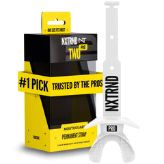 Nxtrnd protector bucal frontal mostrando ajuste seguro y correa