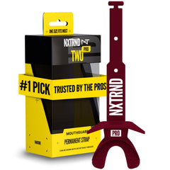 NXT NXTRND protector frontal en maroon mostrando ajuste confiable