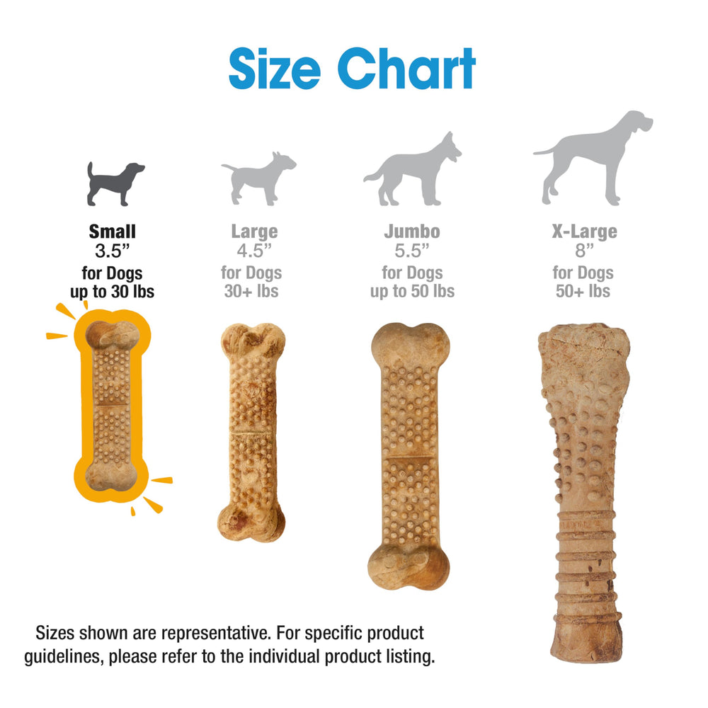 Nylabone Nubz etiqueta de ingredientes resaltando fabricación en EE. UU. y naturales