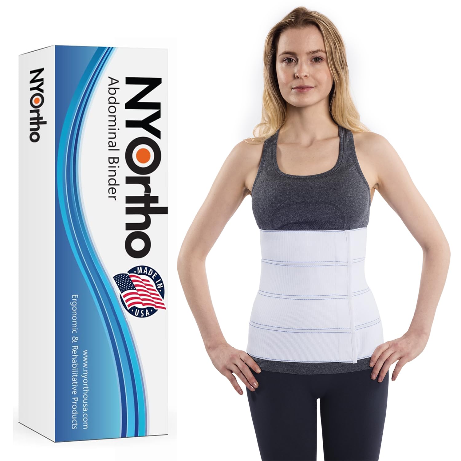 NYOrtho vista frontal de la faja abdominal con soporte estable