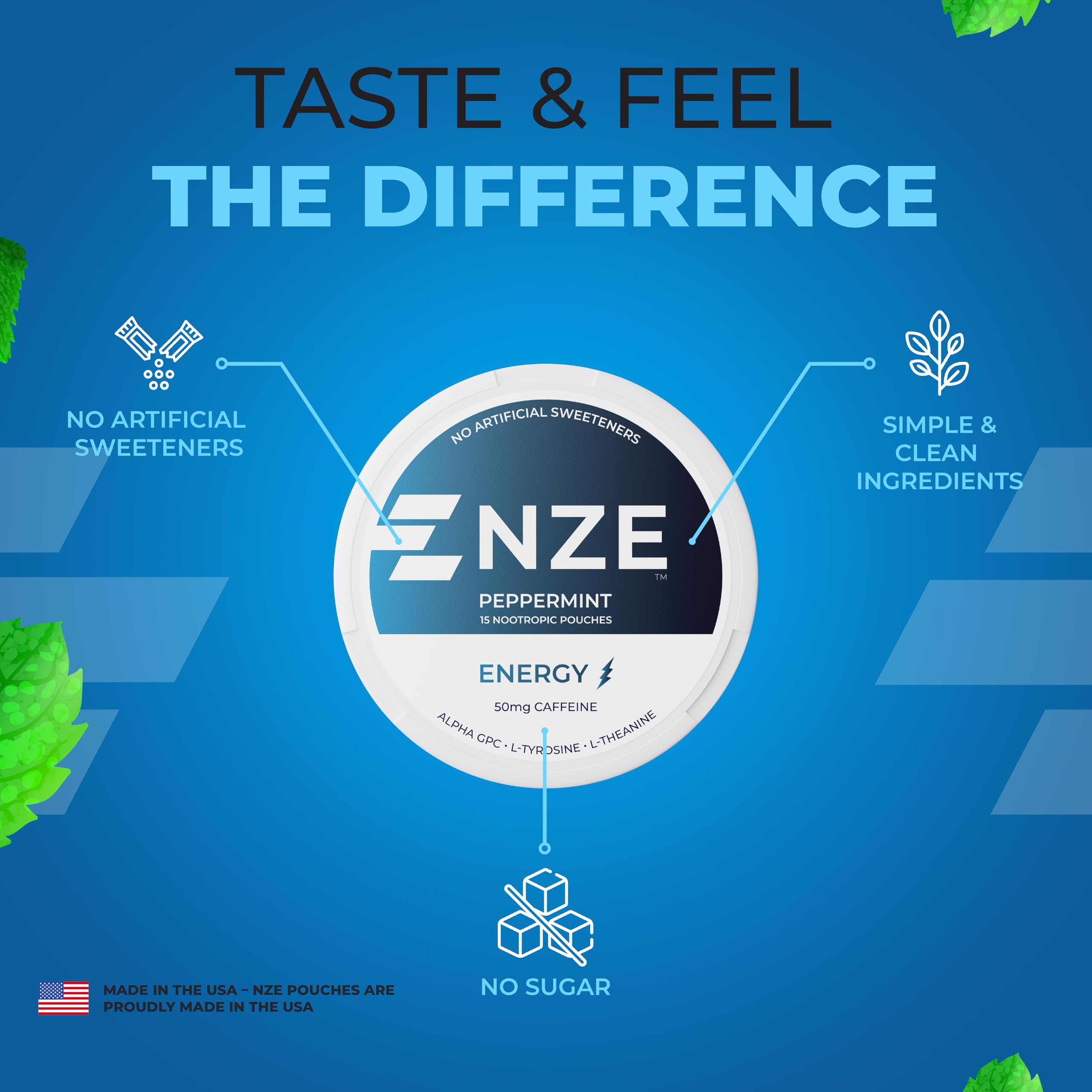 NZE bolsitas distribuidas en superficie para visual de cantidad y acceso rápido