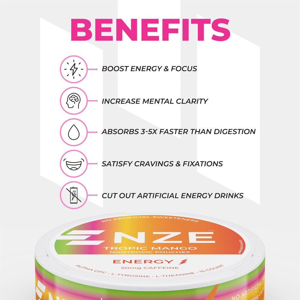 NZE ingredient spoons with Alpha GPC and L‑Tyrosine showing quality