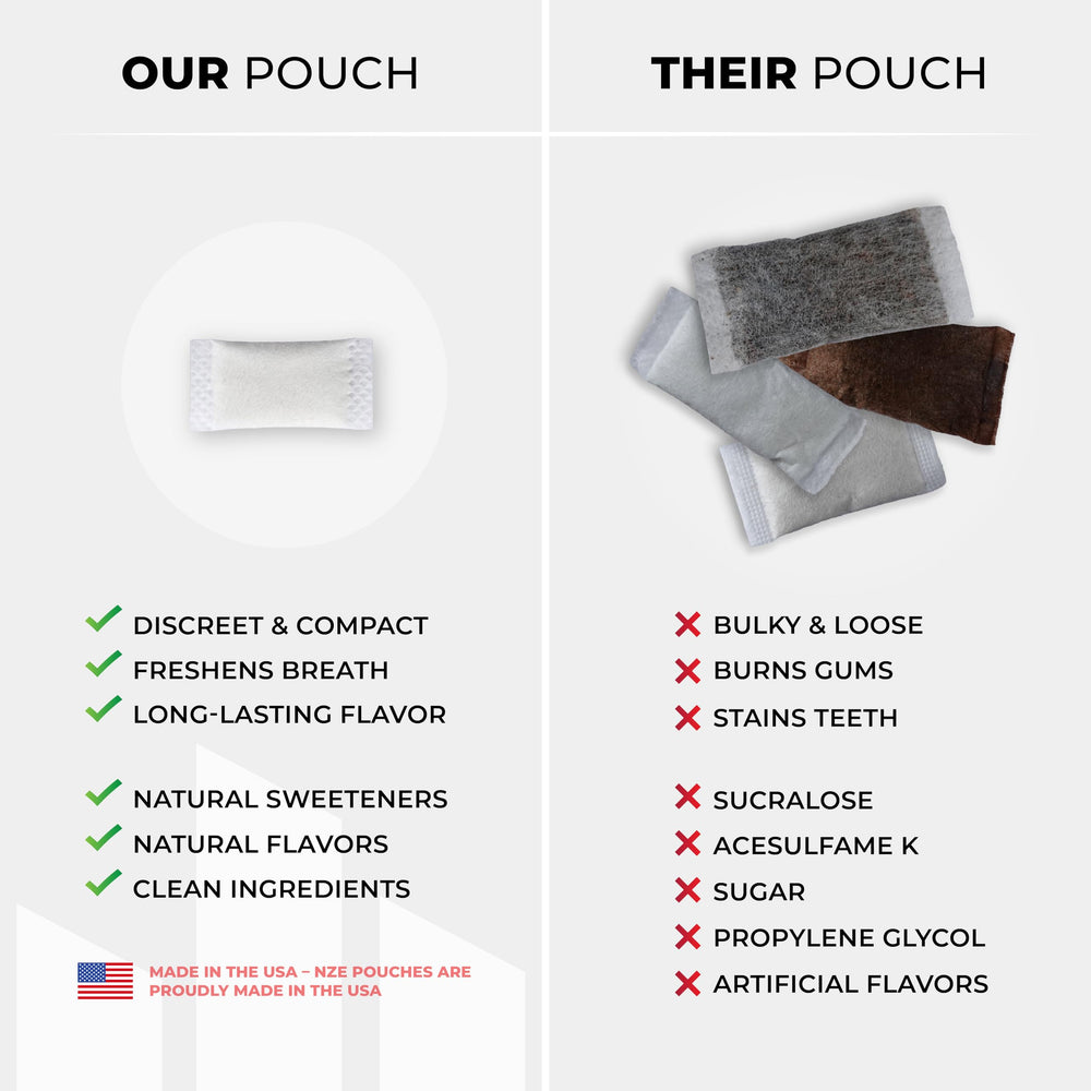 NZE single pouch close-up highlighting texture and clean release