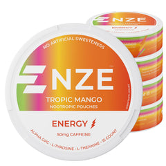 NZE front can Tropic Mango showing label and benefits
