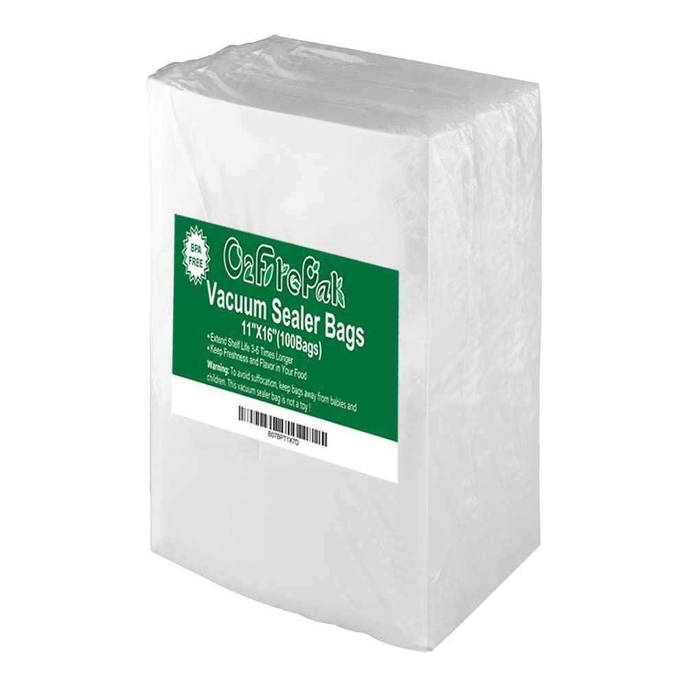 O2frepak front packaging showing 100 precut gallon bags and clear labeling benefit