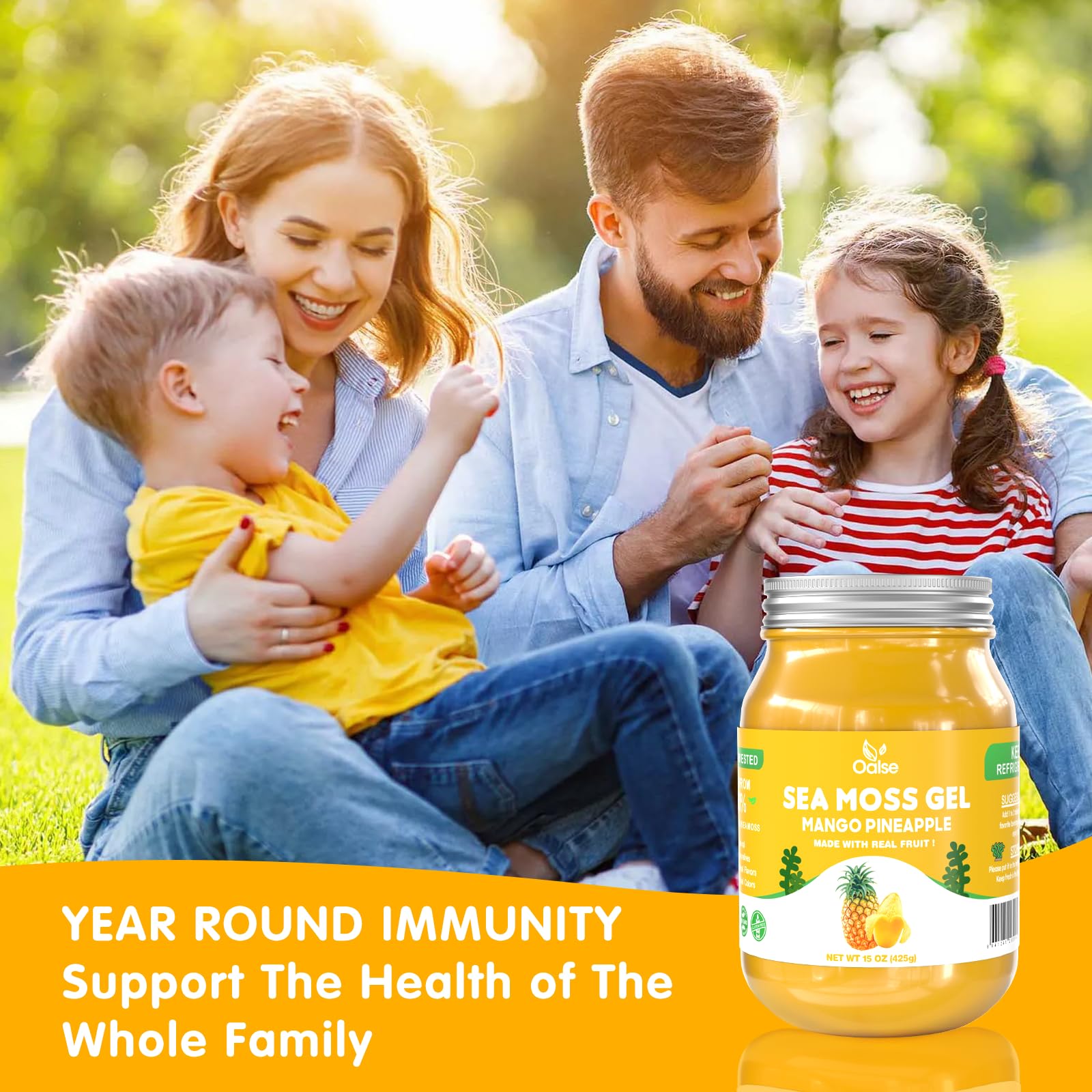 OALSE gel sea moss servido en desayuno con frutas y avena, aporta textura vegana saludable