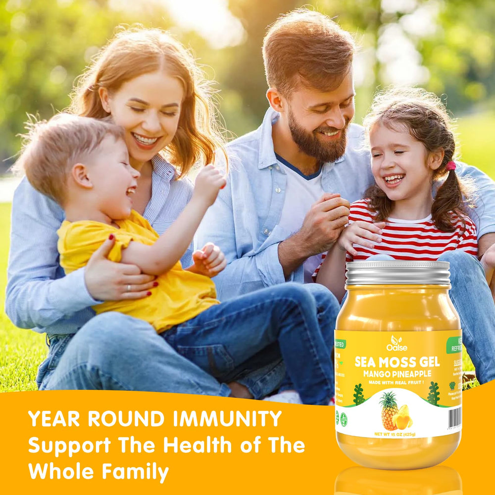 OALSE gel sea moss servido en desayuno con frutas y avena, aporta textura vegana saludable