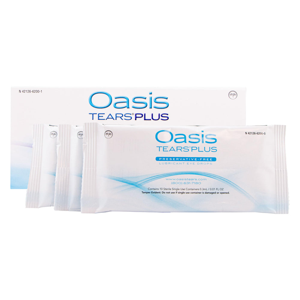 OASIS TEARS gota en primer plano que ilustra lubricación clara y suave