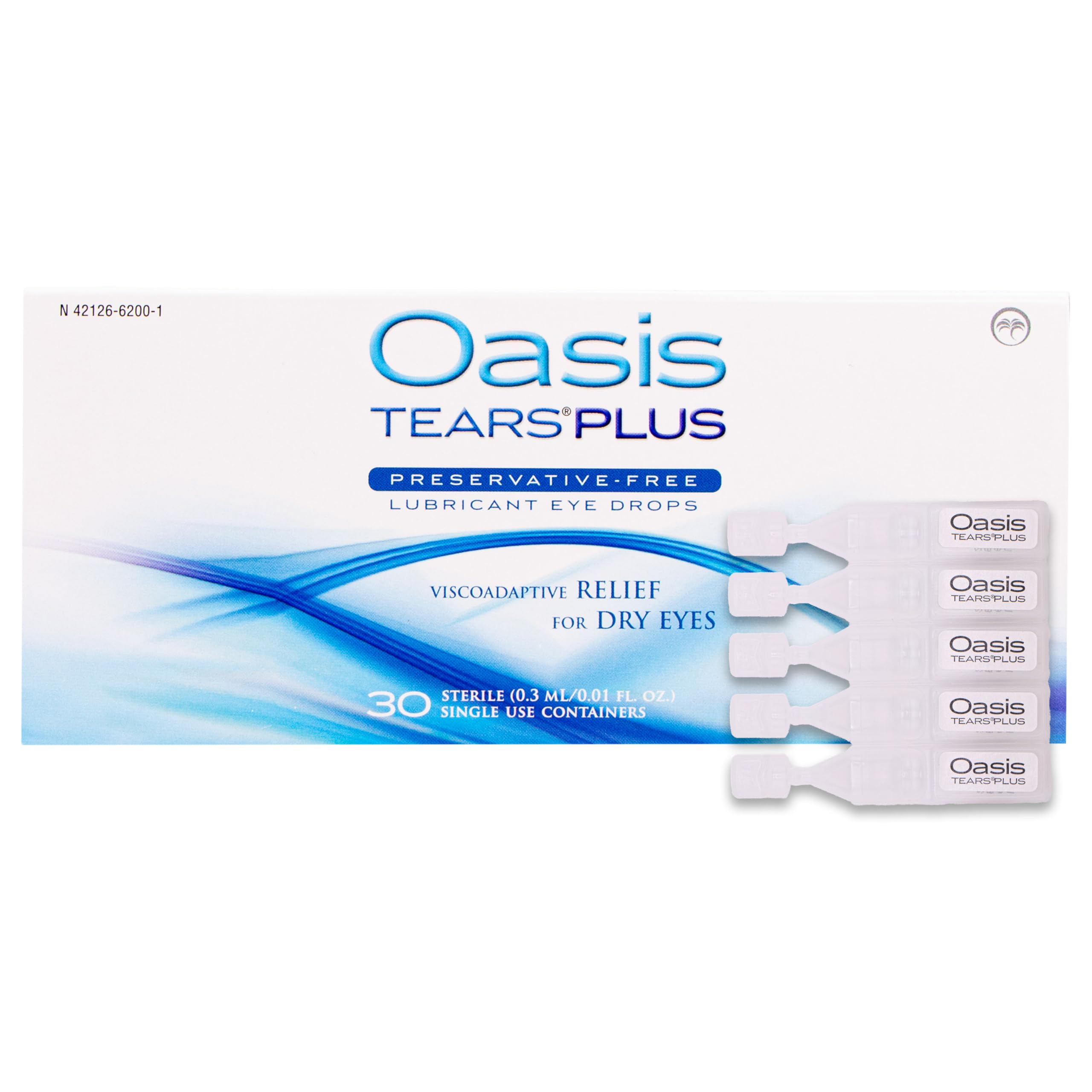OASIS TEARS vial frontal mostrando diseño y conveniencia de transporte