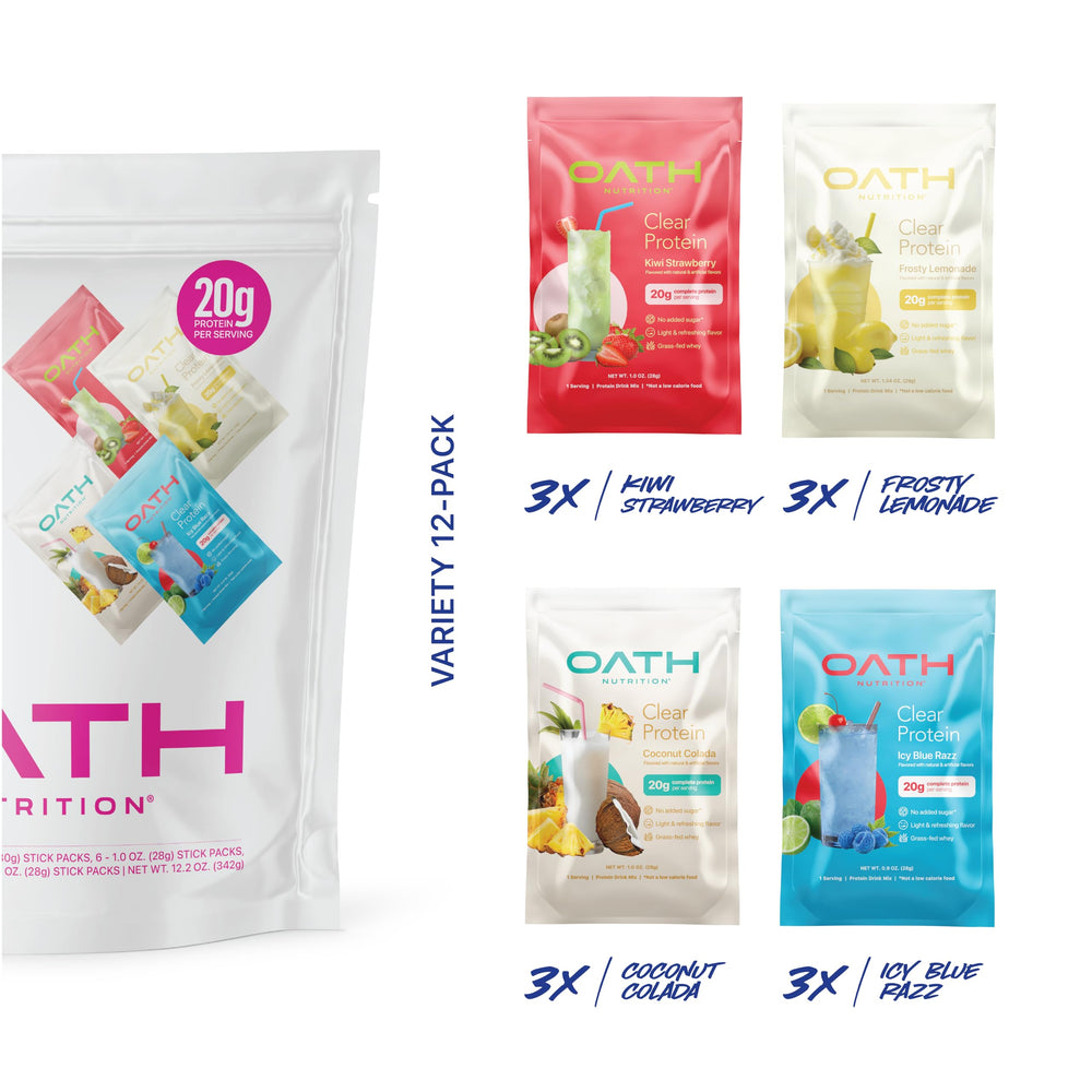 Oath Nutrition popsicle made with clear whey illustrating a light, fruity protein treat